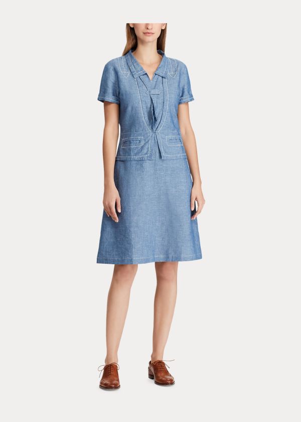 Vestido Ralph Lauren Chambray Mulher 95063-MYWC